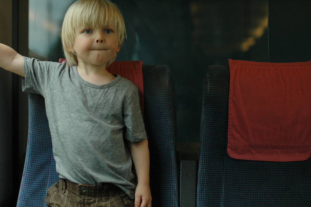 Dylan enduring the Train ride to the Baltic