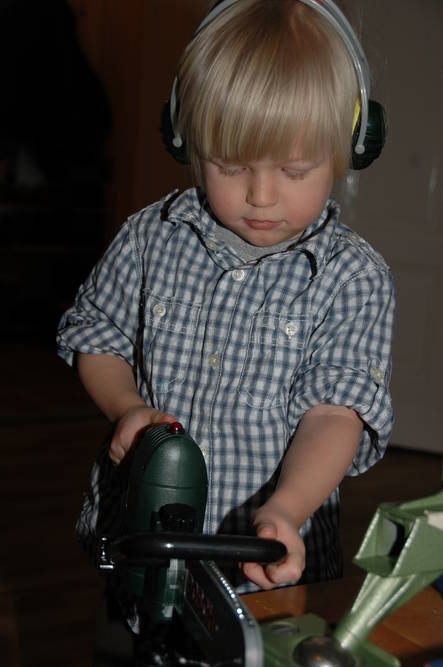 Dylan asked the Christmas Man for a Chainsaw