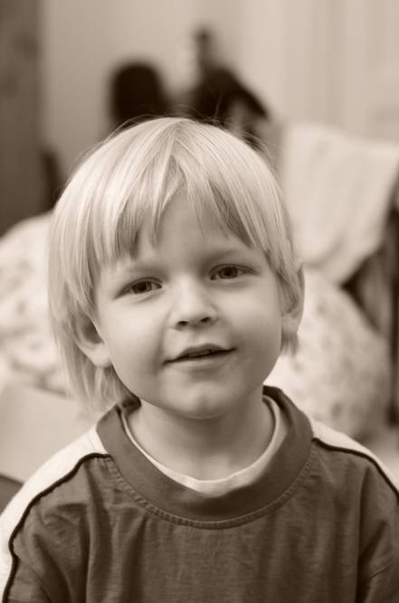 First D7000 shot of Dylan, out of the Camera Black and White